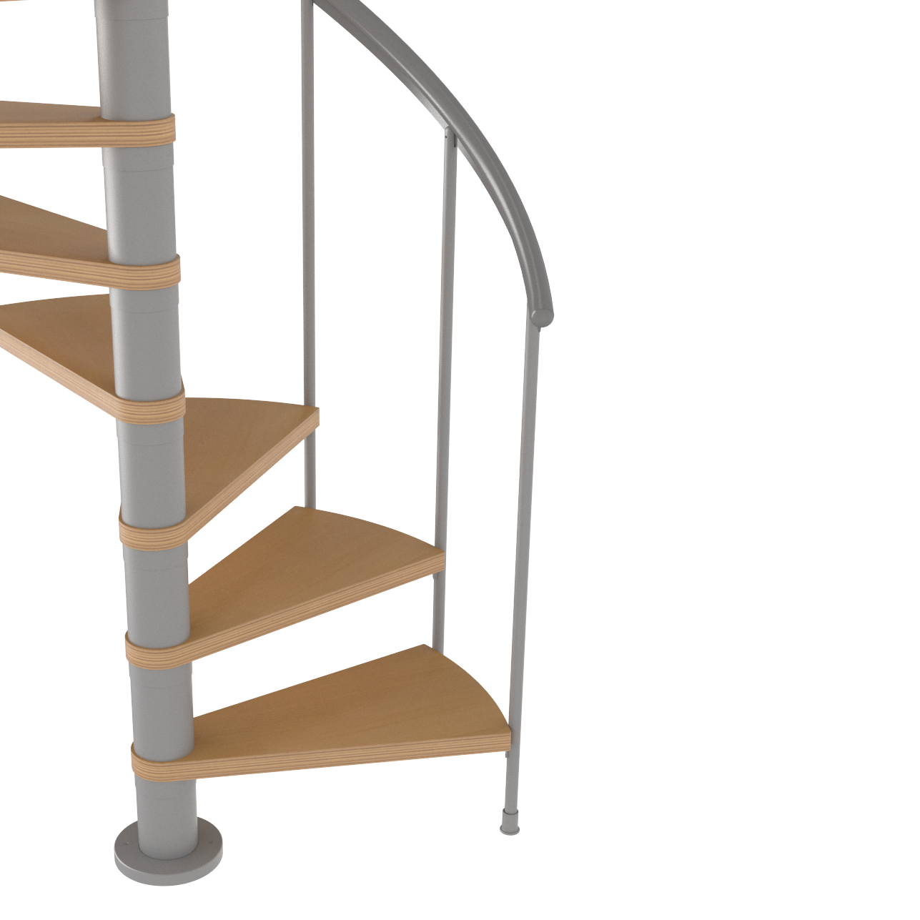 Calgary Grey 55" Diameter Standard Spiral Staircaise Kit