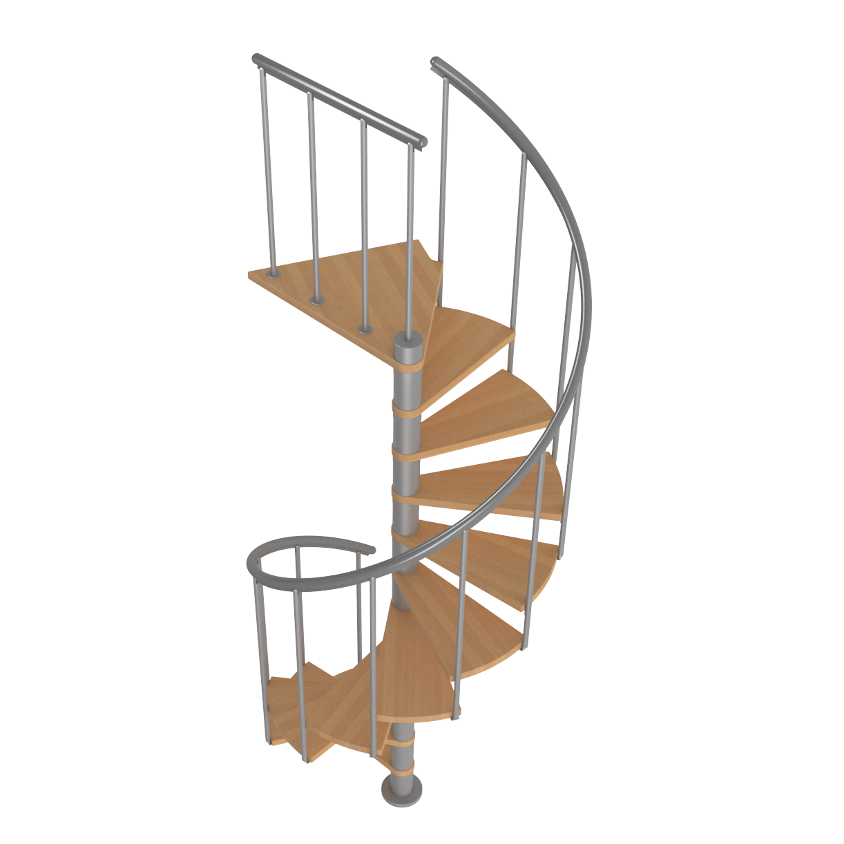 Calgary Grey 55" Diameter Standard Spiral Staircaise Kit