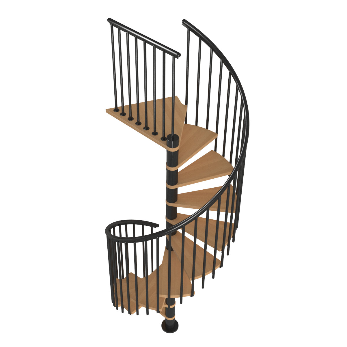Calgary Black 55" Diameter Extra Baluster Spiral Staircase Kit