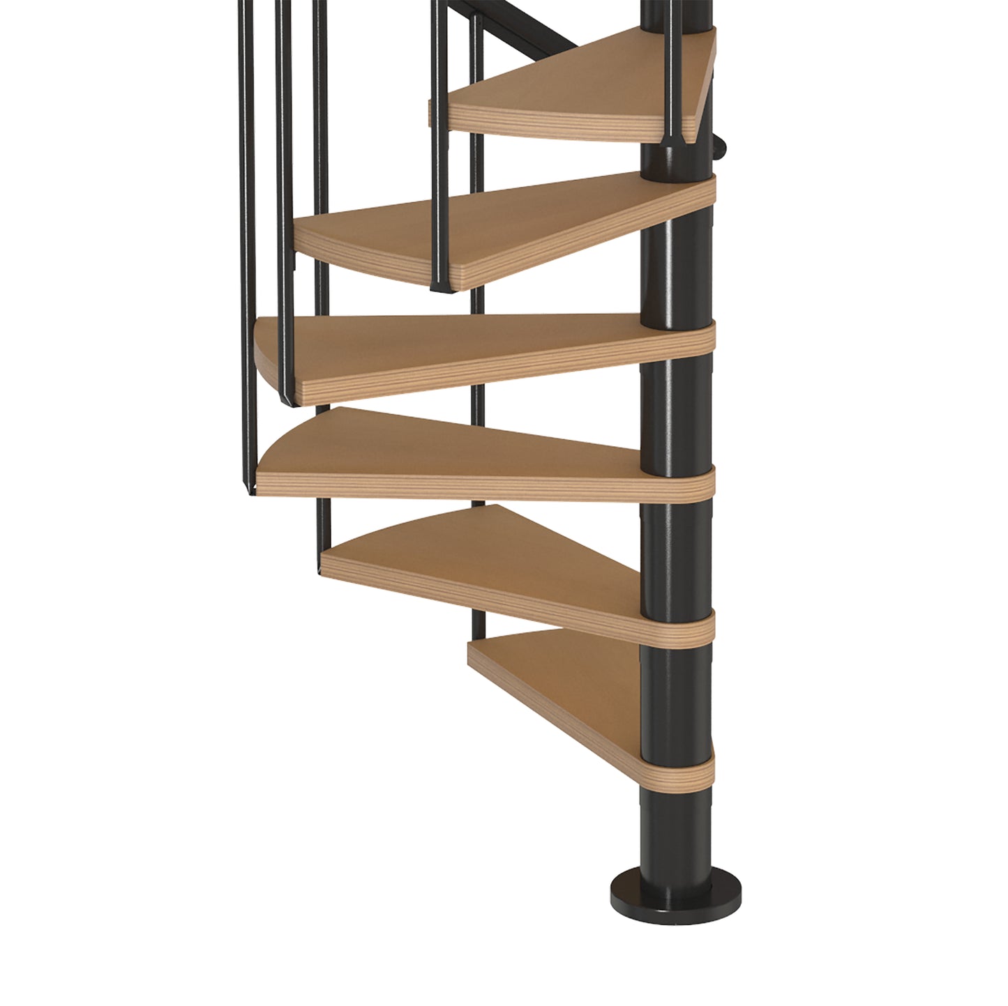 Calgary Black 55" Diameter Standard Spiral Staircaise Kit