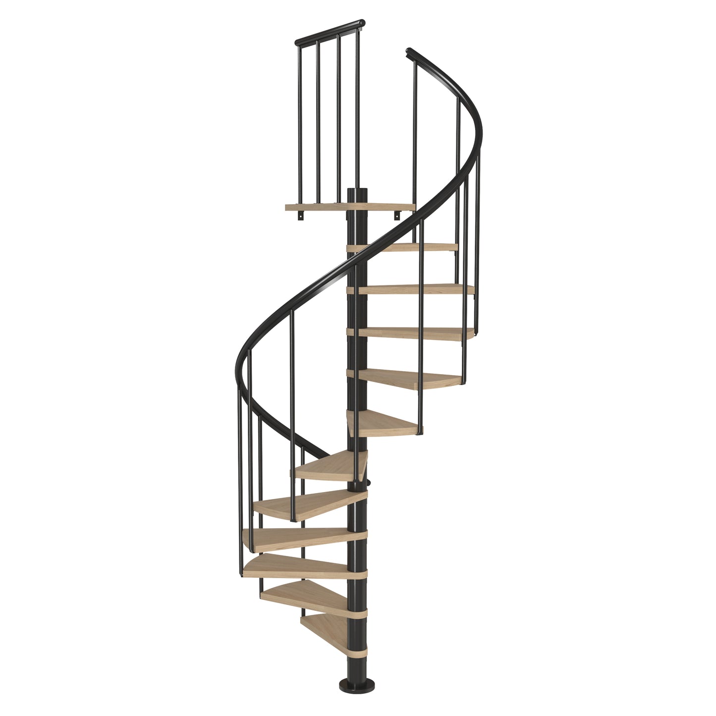 Calgary Black 55" Diameter Standard Spiral Staircaise Kit