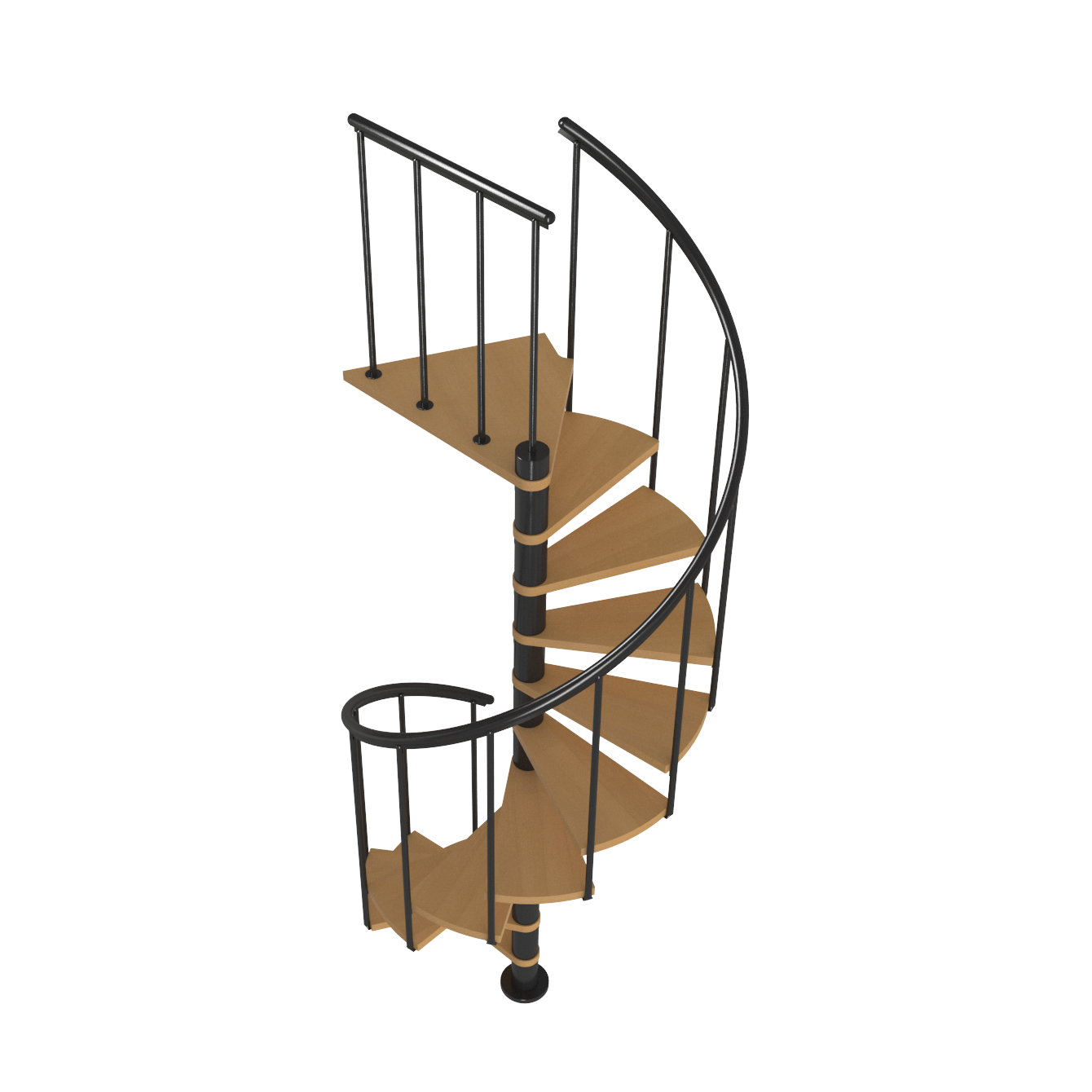 Calgary Black 55" Diameter Standard Spiral Staircaise Kit