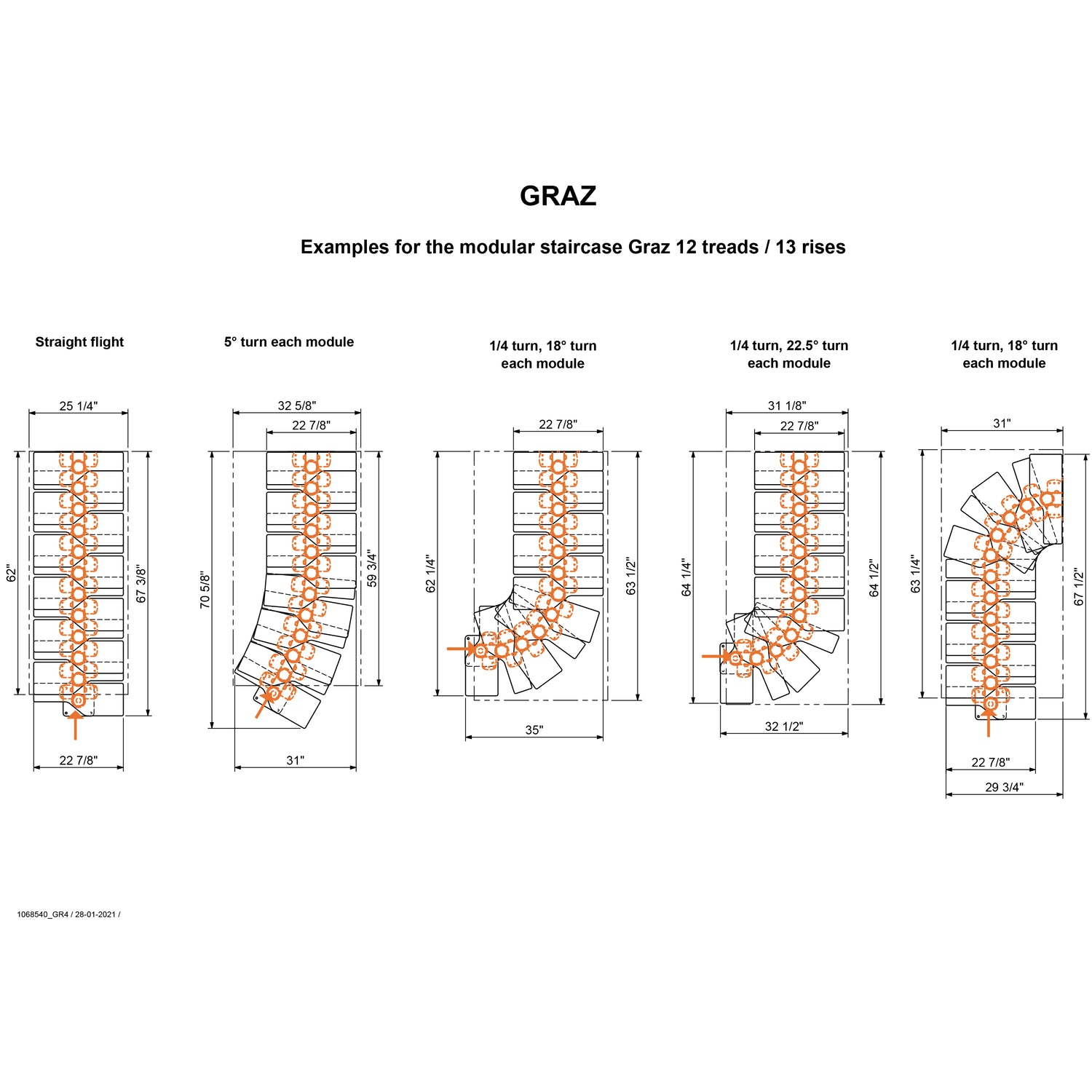 Dolle Graz Modular Staircase Kit Layout
