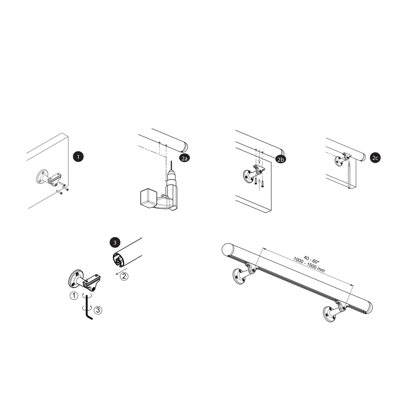 Prova Unfinished Beech Wood 79" Long Handrail Kit with Anthracite Components