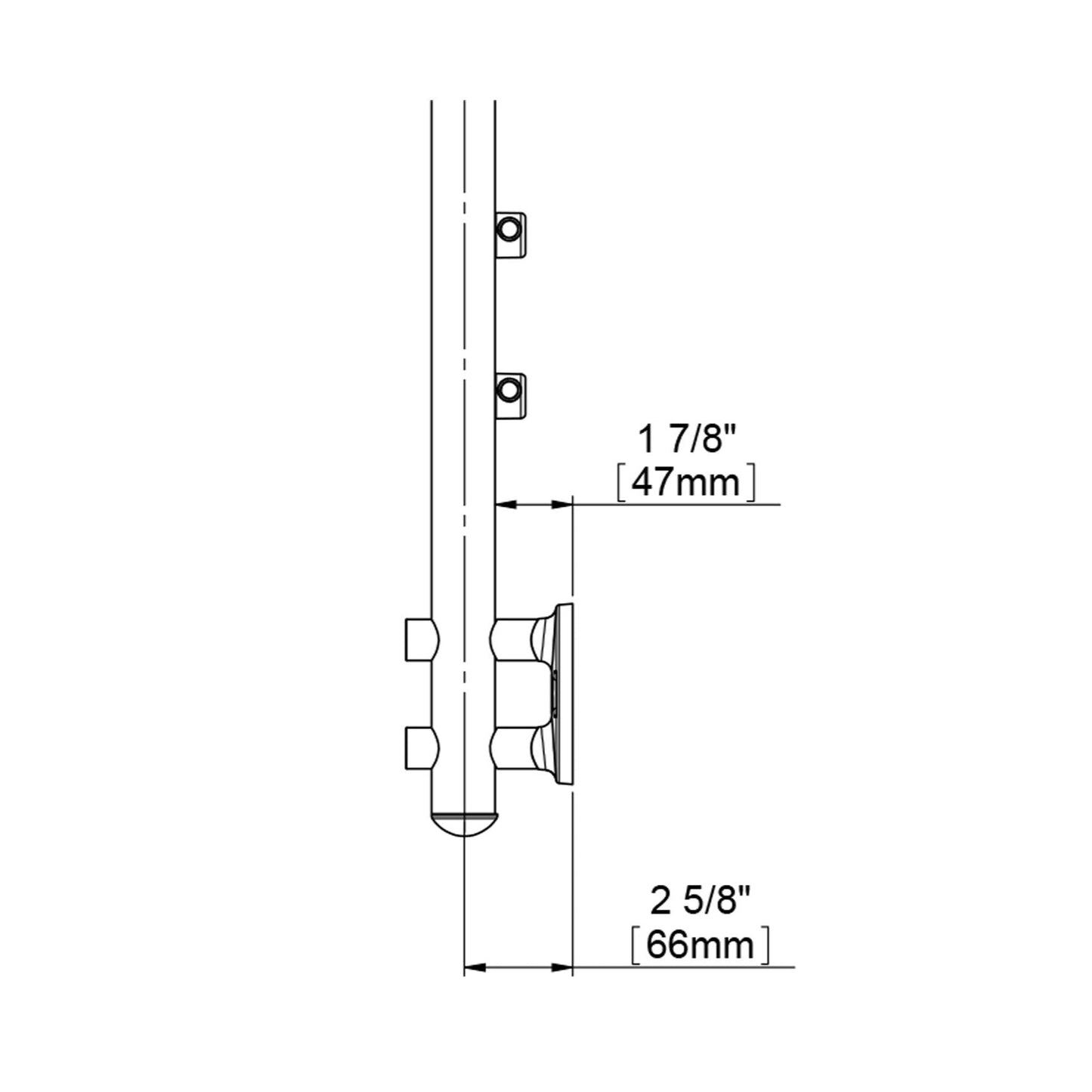 Prova PA12b Anthracite Side Mount Post Spacers (1 7/8")