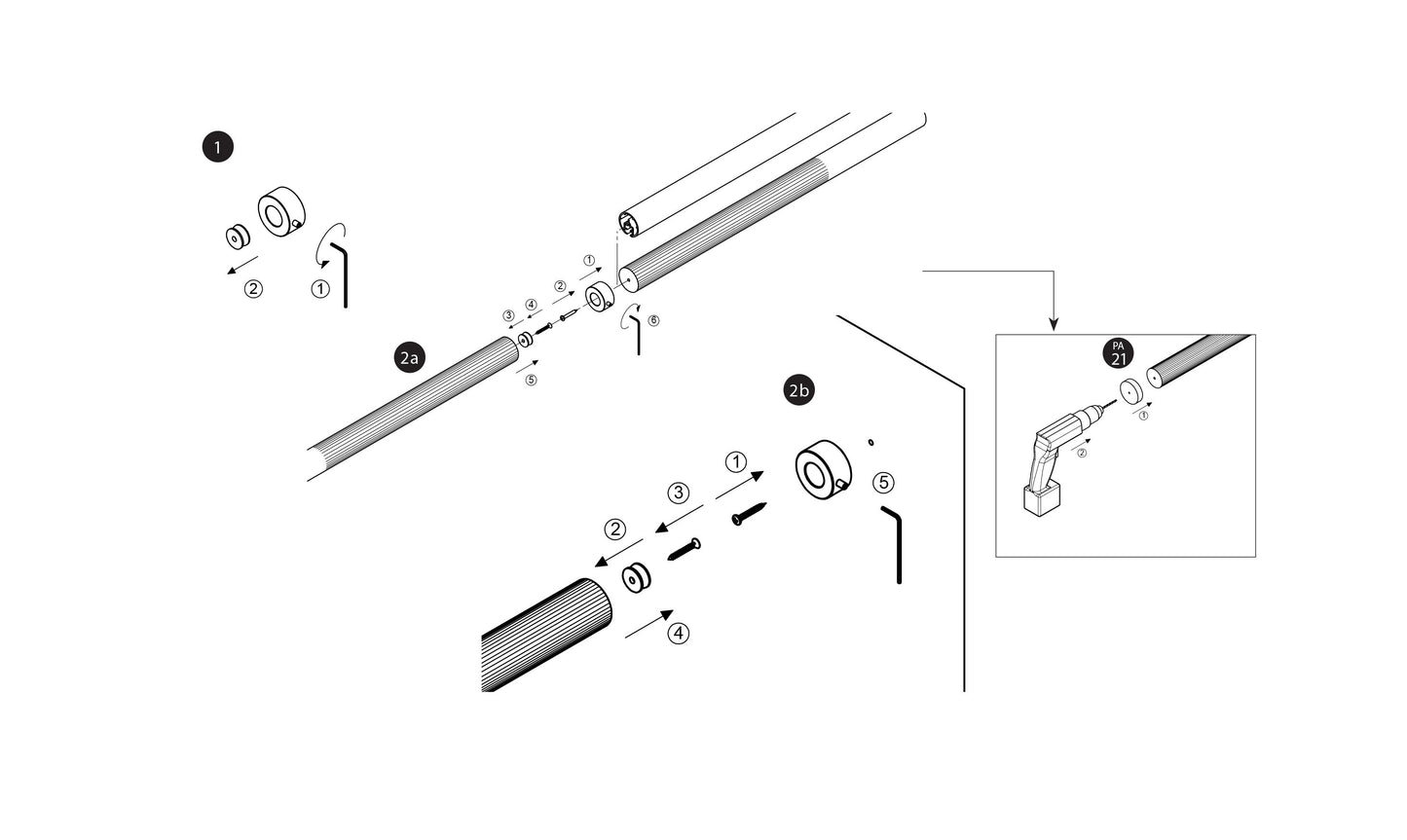 Prova PA8 Handrail Connection/Wall Terminal