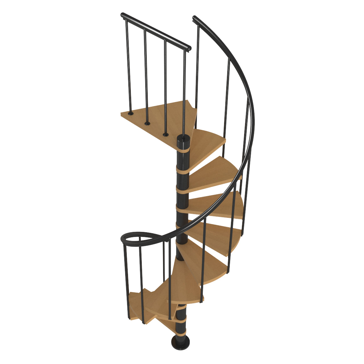 Calgary Black 47" Diameter Standard Spiral Staircase Kit