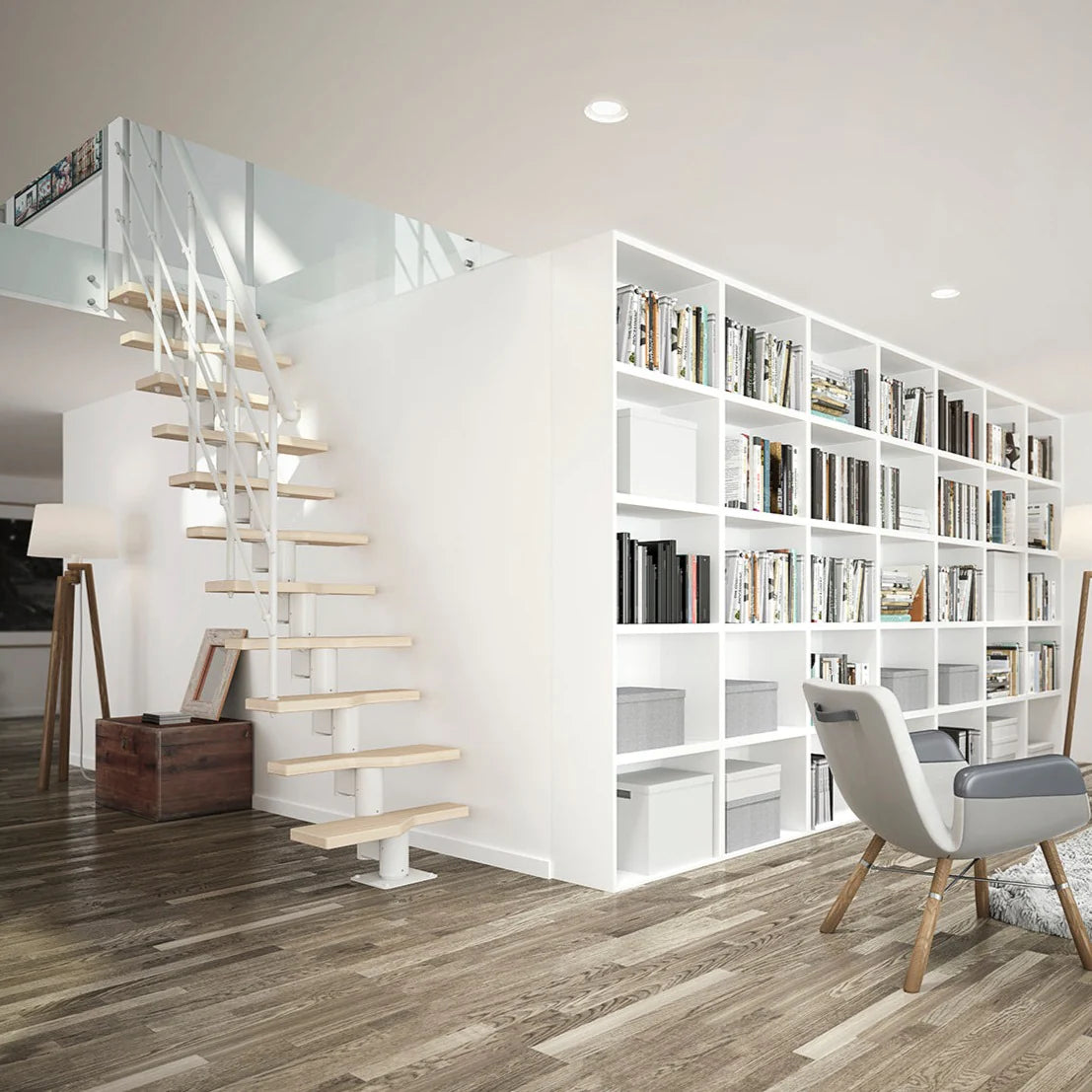 LUGANO Modular Staircase Kit - White